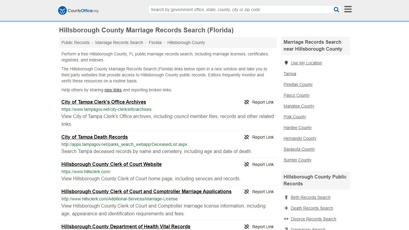 Marriage Records Search - Hillsborough County, FL (Marriage Licenses ...