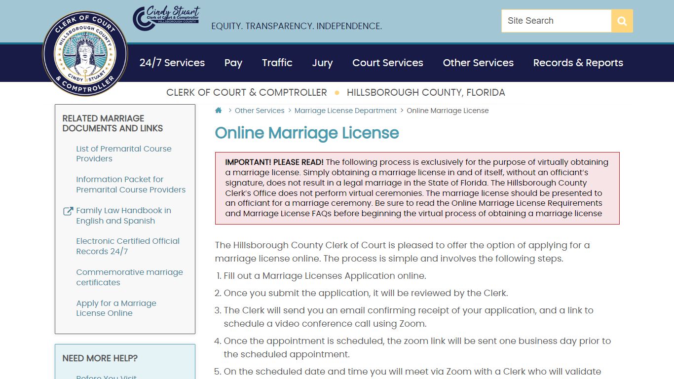Online Marriage License | Hillsborough County Clerk